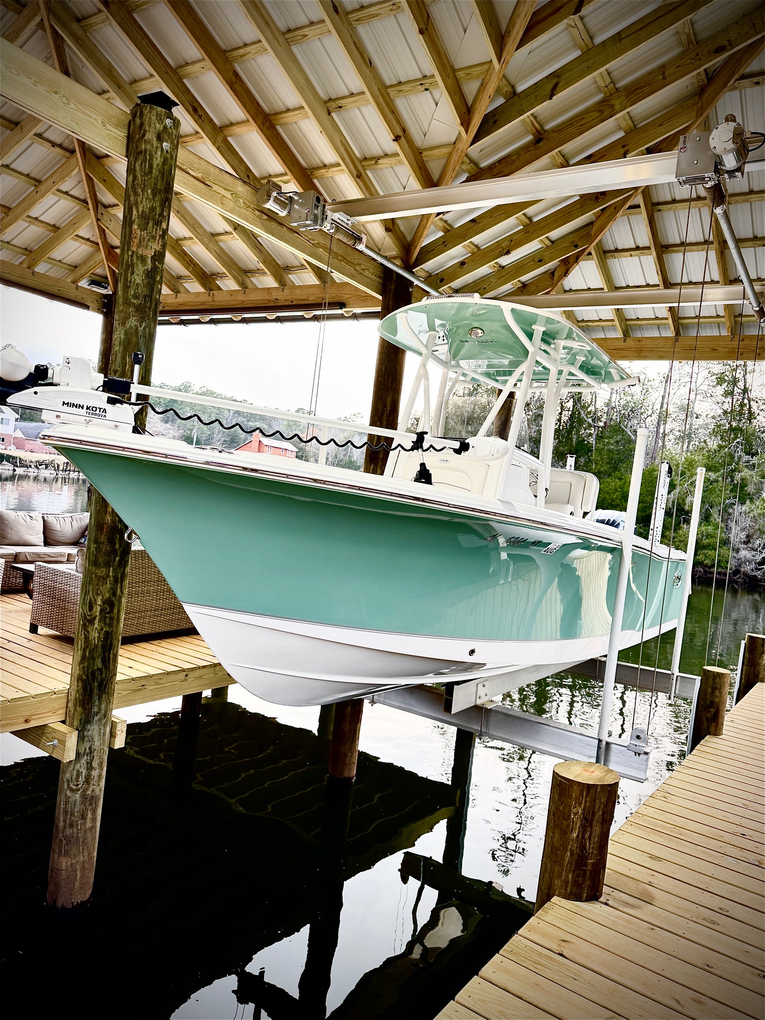 Revival Marine Green Boat Lift