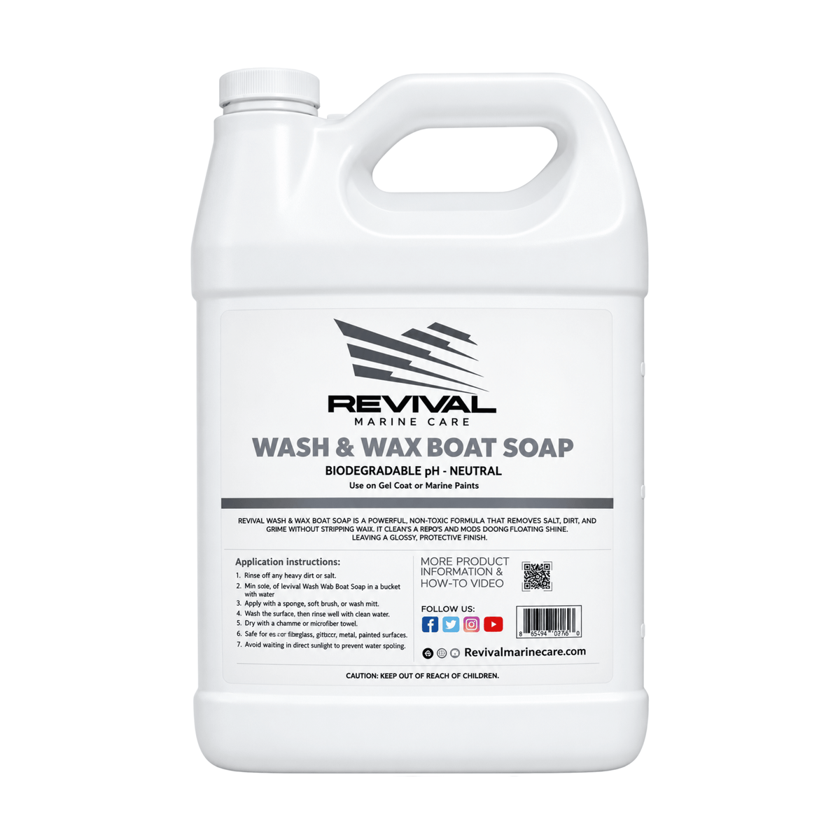 Wash & Wax Boat Soap | Easy Cleaning With UV Protection. - Revival Marine Care